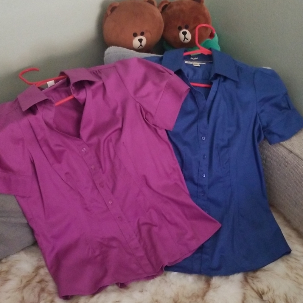 Set Of Two Br Short Sleeved Button Up Shirts - image 1